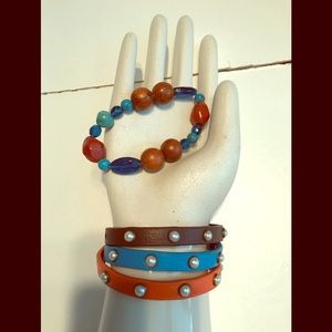 💍Jeweled & glass stone bracelets (lot of 4)